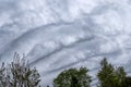 Stunning Asperatus cloud formations in the sky right before a thunderstorm