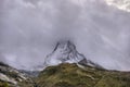 Stunning autumn scenery of famous alp peak Matterhorn. Swiss Alps, Valais Royalty Free Stock Photo