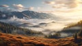 Stunning Autumn Tableland With Fog - A Photorealistic Landscape