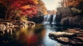 Stunning Autumn Waterfalls: Captivating 8k Resolution Images Of Nature\'s Beauty