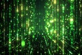 Stunning  a background of green vertical lines, in the matrix code style. the pattern is made up of binary numbers in dark bl Royalty Free Stock Photo
