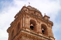 Stunning Baroque Bell Tower of The Basilica Menor de la Merced on Plaza de Armas Square, Cusco City, Peru