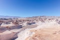 Stunning barren area in a white desert with volcanic rock formations in Campo De Piedra Pomez