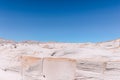 Stunning barren area in a white desert with volcanic rock formations in Campo De Piedra Pomez