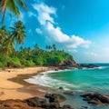 Stunning Beach in Goa with Travelers Exploring Hidden Gems