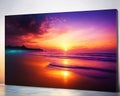 Stunning Beach Sunset: Tranquil Beauty Royalty Free Stock Photo
