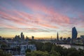 Stunning beautiful landscape cityscape skyline image of London in England during colorful Autumn sunrise Royalty Free Stock Photo