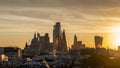 Stunning beautiful landscape cityscape skyline image of London in England during colorful Autumn sunrise Royalty Free Stock Photo