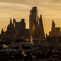 Stunning beautiful landscape cityscape skyline image of London in England during colorful Autumn sunrise Royalty Free Stock Photo