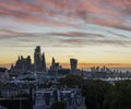 Stunning beautiful landscape cityscape skyline image of London in England during colorful Autumn sunrise Royalty Free Stock Photo