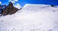 Stunning Beautiful Panoramic view of Snowcapped Bernese mountain alps Landscape in Jungfrau region, Bernese Oberland, Switzerland, Royalty Free Stock Photo