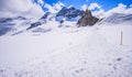 Stunning Beautiful Panoramic view of Snowcapped Bernese mountain alps Landscape in Jungfrau region, Bernese Oberland, Switzerland Royalty Free Stock Photo