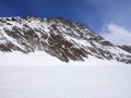 Stunning Beautiful Panoramic view of Snowcapped Bernese mountain alps Landscape in Jungfrau region, Bernese Oberland, Switzerland Royalty Free Stock Photo