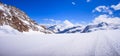 Stunning Beautiful Panoramic view of Snowcapped Bernese mountain alps Landscape in Jungfrau region, Bernese Oberland, Switzerland Royalty Free Stock Photo