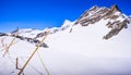 Stunning Beautiful Panoramic view of Snowcapped Bernese mountain alps Landscape in Jungfrau region, Bernese Oberland, Switzerland Royalty Free Stock Photo