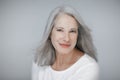 Stunning beautiful and self confident best aged woman with grey hair Royalty Free Stock Photo