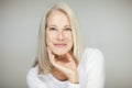 Stunning beautiful and self confident best aged woman with grey hair Royalty Free Stock Photo