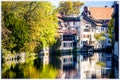 Stunning beauty at the canals of Strasbourg, France Royalty Free Stock Photo