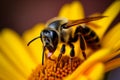 A stunning Bee collecting nectar from flower