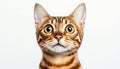Stunning Bengal Kitten Portrait Captured in Studio with White Background and Unique Spot Patterns Royalty Free Stock Photo