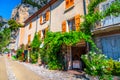 Spectacular medieval mediterranean facades in Moustiers-Sainte-Marie, Provence, France