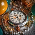 Festive New Years Clock Royalty Free Stock Photo