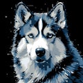 Stunning 8bit Siberian Husky Pixel Art With Neo-impressionist Techniques