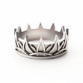 Stunning Black And Silver Crown Ring - Exquisite Matte Drawing Style