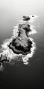 Stunning Black And White Aerial View Photography Of A Winter Beach Royalty Free Stock Photo