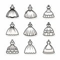 Stunning Black And White Dress Icons With Dynamic Color Combinations