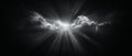 stunning black and white gradient background featuring light beam illuminating clouds amidst starry sky, evoking sense of wonder Royalty Free Stock Photo