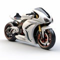 High-tech Futuristic White Motorcycle On A White Background Royalty Free Stock Photo