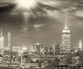 Stunning Black And White Night Skyline Of New York City