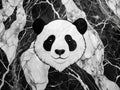 Stunning Black and White Panda Marble Tile Design A Sophisticated Stone Pattern for Ceramic Tiles with Versatile Royalty Free Stock Photo