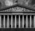 Exterior View of the French National Assembly, Paris, France - Black and White Photo Royalty Free Stock Photo