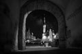 Stunning black and white photography of the old buildings of Tallinn, Estonia
