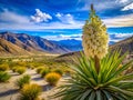 Stunning Bloom of a Yucca Cactus in the AnzaBorrego Desert California A Closeup View of Desert Flora in