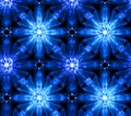Stunning Blue Crystal Snowflake Pattern Kaleidoscopic Background Texture Royalty Free Stock Photo