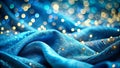 Stunning Blue Fabric Texture Background with Bokeh for Creative Design Projects A Versatile Image for Websites