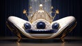 Elegant Golden And Blue Throne With Surrealist Dreams