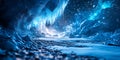 Stunning Blue Ice Cave Winter Wonderland Royalty Free Stock Photo