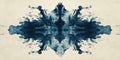 Stunning Blue Ink Blot Abstract Rorschach Design Royalty Free Stock Photo