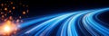 Stunning Blue Light Trails Creating Abstract Patterns for Futuristic Digital Innovation Backgrounds Royalty Free Stock Photo