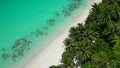 stunning blue ocean and sandy white island maldives top drone aeral view deserted hidden beach