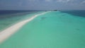 stunning blue ocean and sandy white island maldives top drone aeral view deserted hidden beach