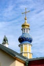 Blue cupola emblazoned with golden stars. Royalty Free Stock Photo