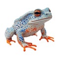 Stunning Blue and Orange Spotted Frog Image on transparent background Royalty Free Stock Photo