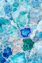 Stunning blue and turquoise geode patterns with natural stone textures Royalty Free Stock Photo