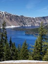 Stunning blue water and landscape at Crater Lake National Park in Oregon