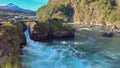 stunning blue waters of Petrohue river and rapids in Puerto Varas, Chile. Saltos del Petrohue